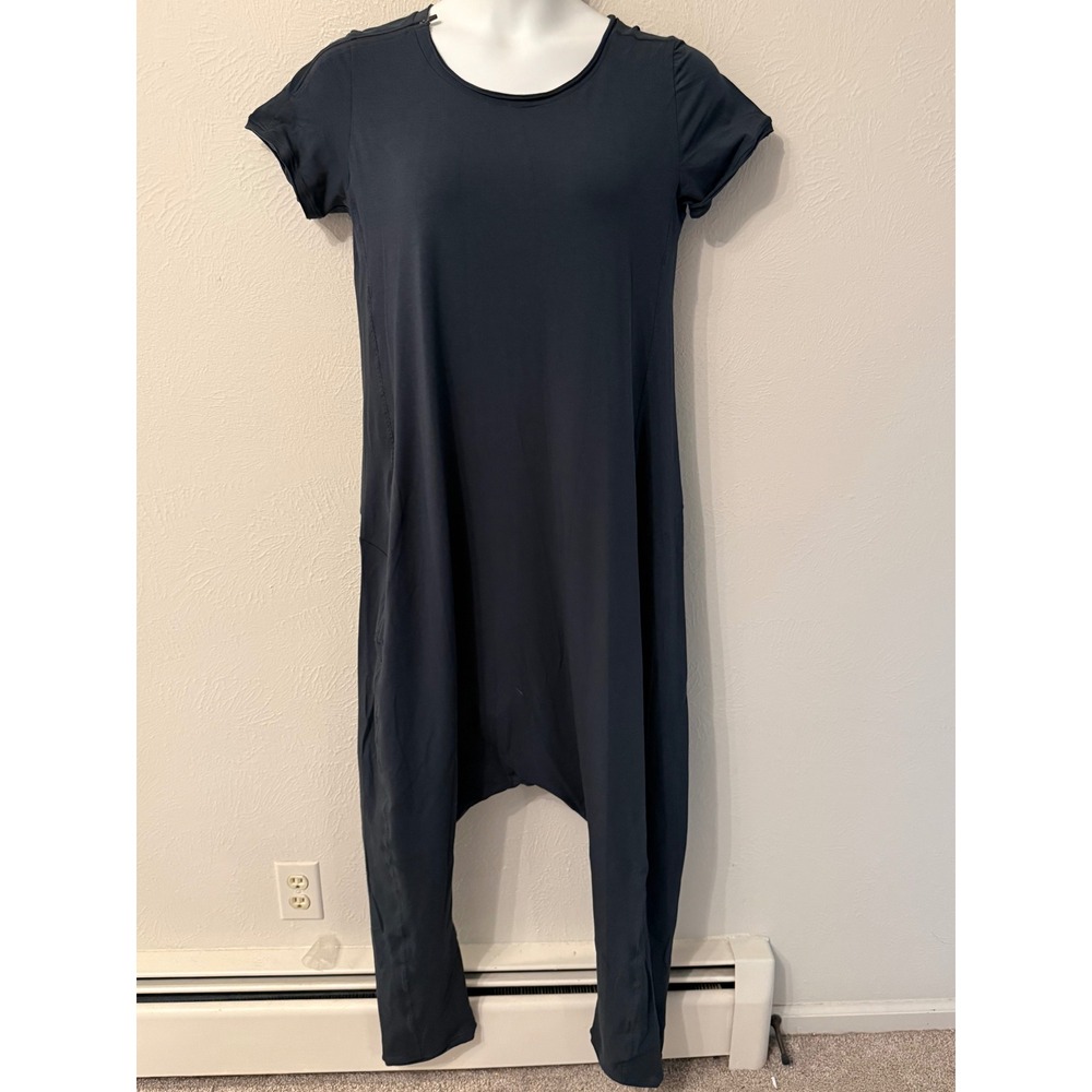 NWT Aryasense Womens Drop Crotch Harem Jumpsuit Gray Short Sleeve Pockets L